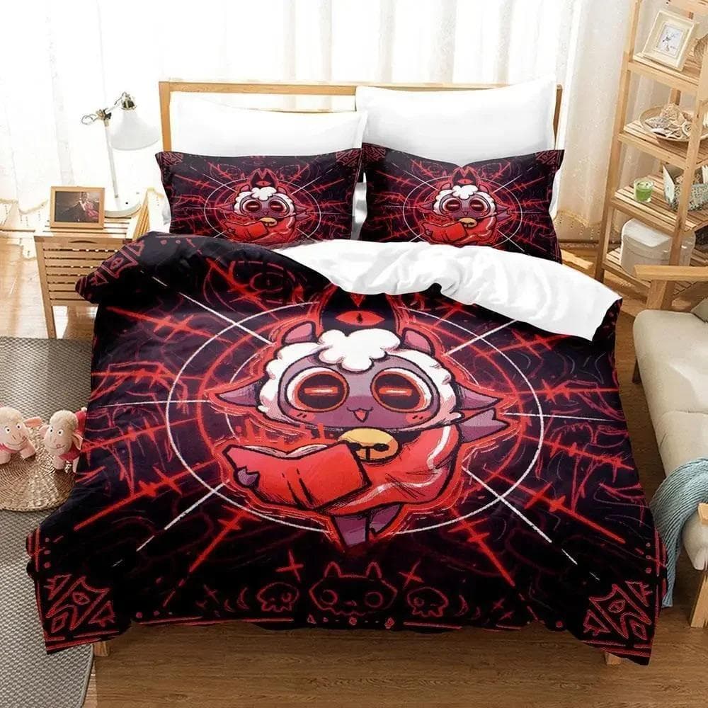 Cult Of The Lamb Bedding Set Single Twin Full Queen King Size Bed Adult Kid Bedroom Duvetcover 3D Print Anime Bed Sheet US Full 200x230cm