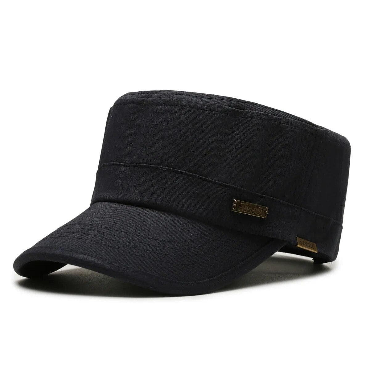 Flat Hat Men's Fishing Shade Breathable Baseball Cap Spring And Autumn Cotton Single Hat Outdoor Casual All-In-One Cap Adjustable Dark blue