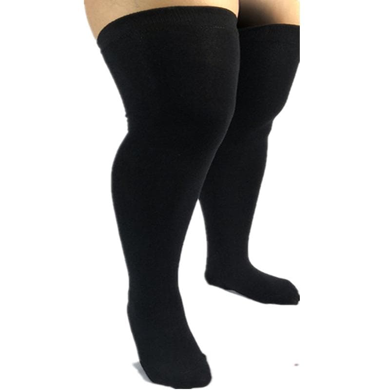 Oversized Striped Over Knee Socks Plus Size Thigh High Socks XXXXL XXL black