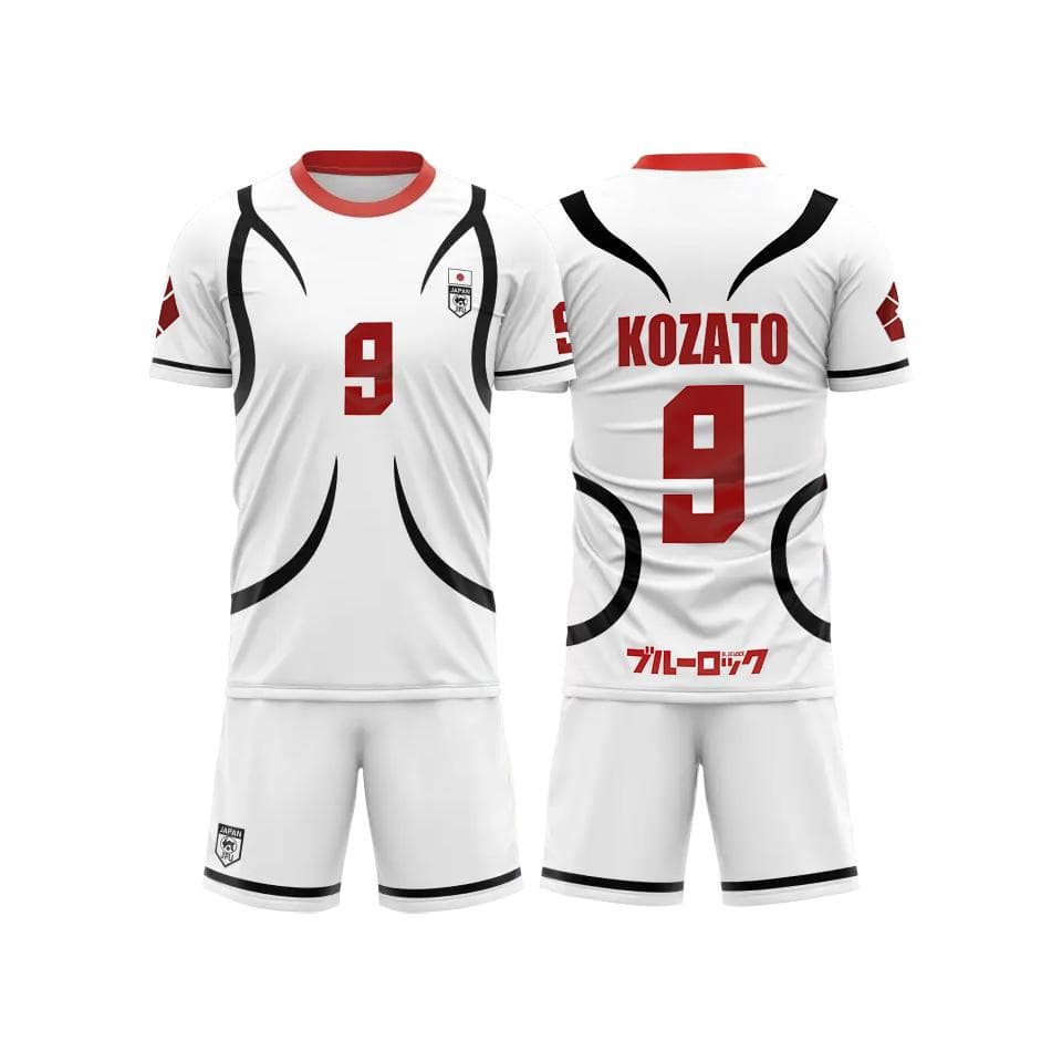 Summer boys hot selling blue lock Japanese U20 white cartoon anime, children's short sleeved set fashionable casual T-shirt 140