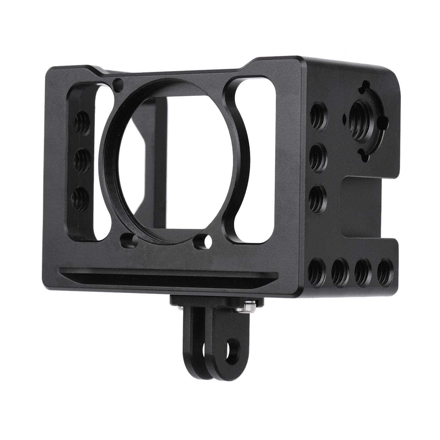 Aluminum Alloy Camera Vlog Cage Protective Camera Cage with 1/4 3/8 Inch Screw Holes Compatible black