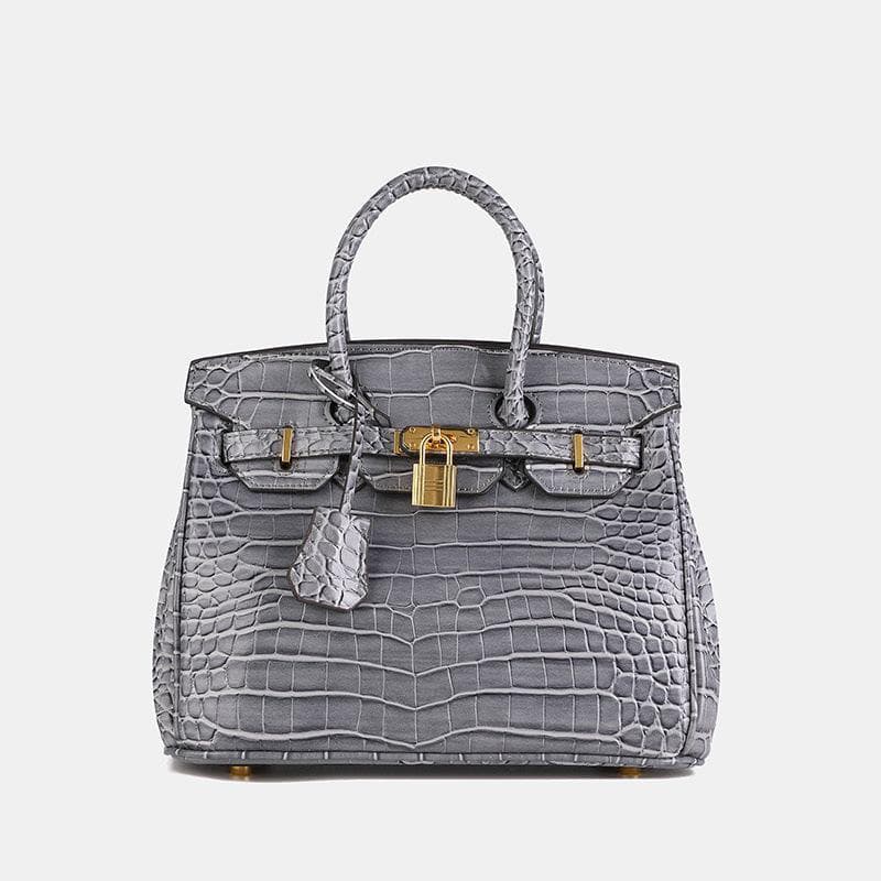 2024 Women's High-End Crocodile Pattern Platinum Shoulder Bag - European & American Fashion, Large-Capacity Crossbody Handbag Small 25*13*20cm