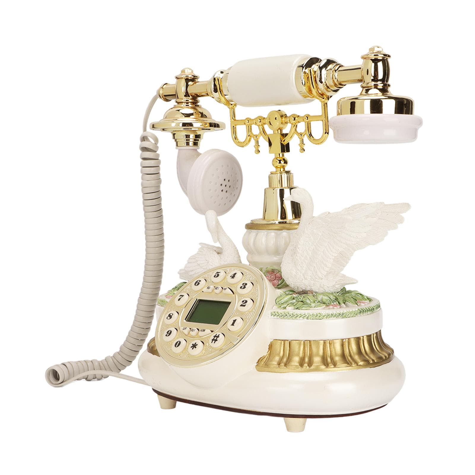 Antique Telephone Classic European Old Fashioned Rotation Fixed Digital Vintage Landline Telephone US Plug