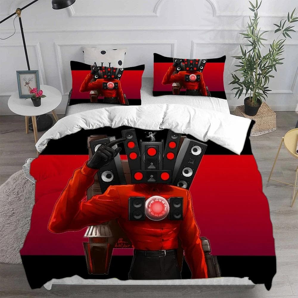 Game Skibidi Toilet Arale Comforter Bedding Sets Gamer Quilt Cover Duvet Cover Sets Kids Adult Size 200x230cm-3pcs