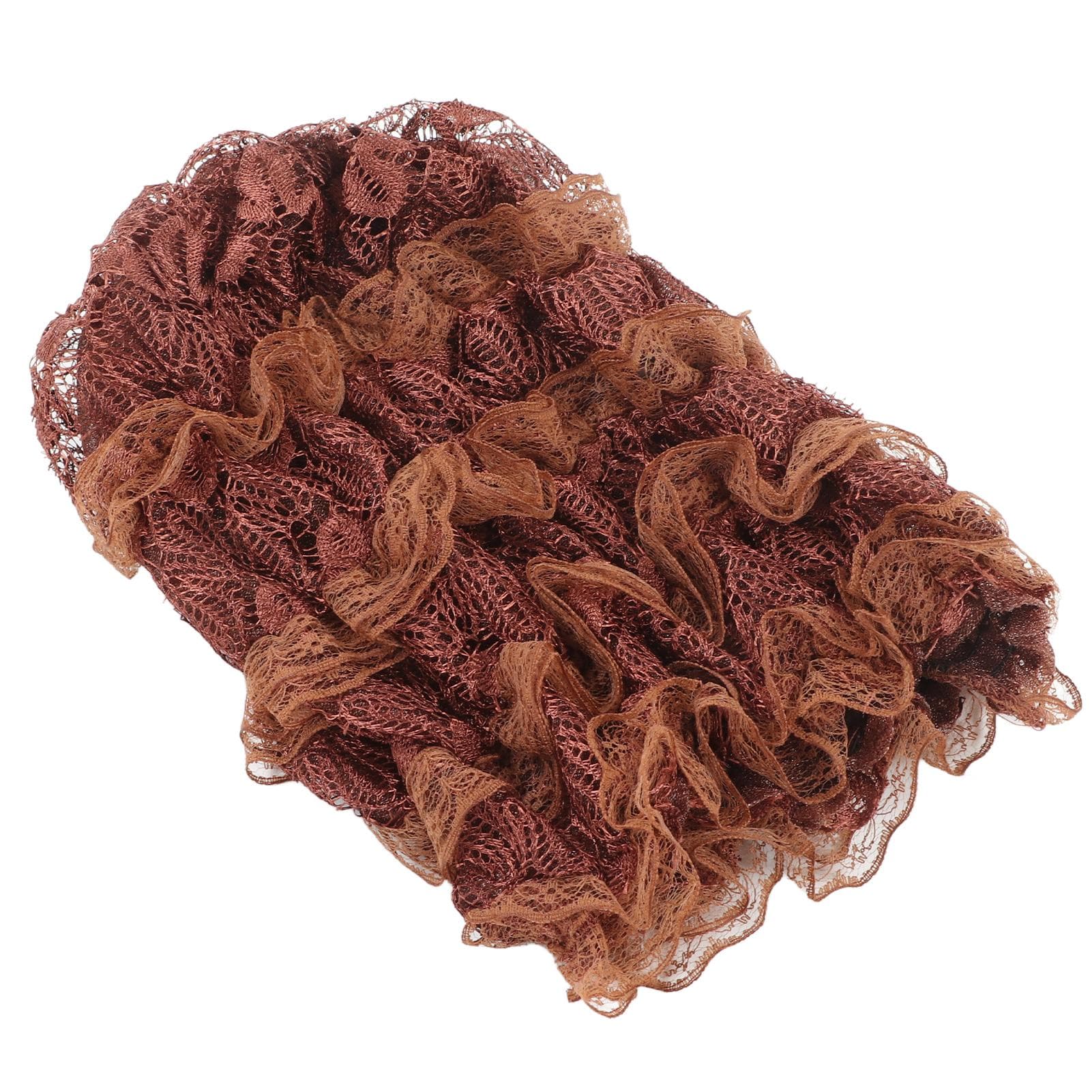 Muslim Turban Hat Elastic Mesh Comfortable Breathable Beautiful Pleated Design Retro Classic Muslim brown