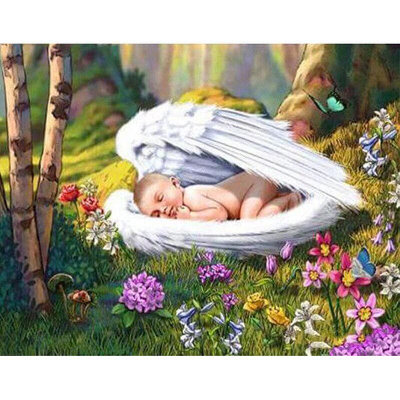 Diamond Painting Cross Stitch Sleeping Baby Mosaic Diamond Painting Full Diamond Embroidery 20X30CM
