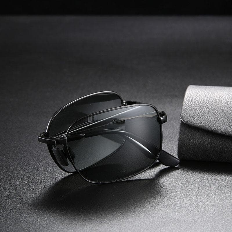 New Men Folding Sunglasses Vintage UV400 Photochromic Eyewear for Outdoor Driving Cycling Sun Glasses Oculos De Sol As shown in the figu