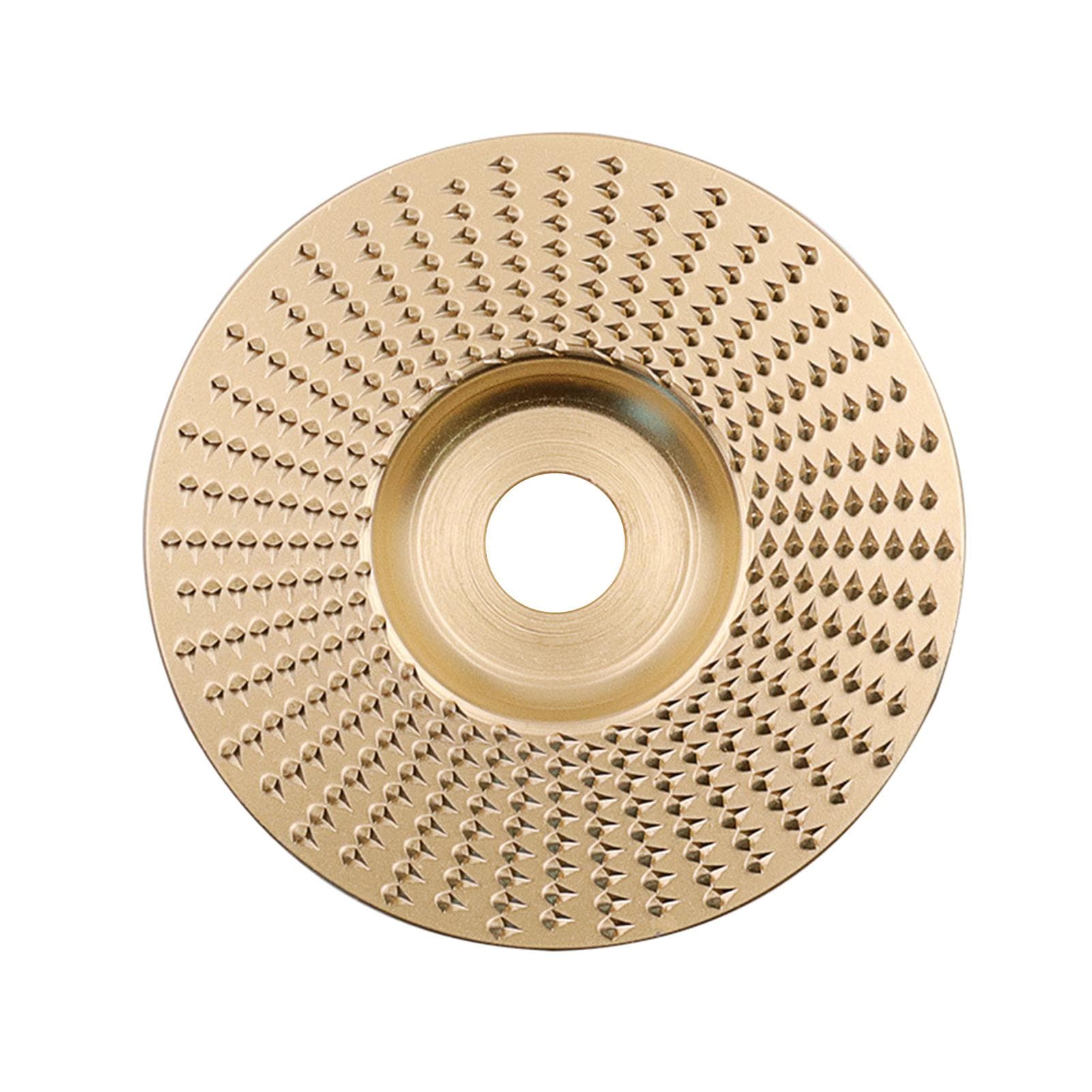 4 Inch Wood Carving Disc for Angle Grinder with 5/8-inch Arbor Wood Shaping Disc Angle Grinding Flat Surface gold