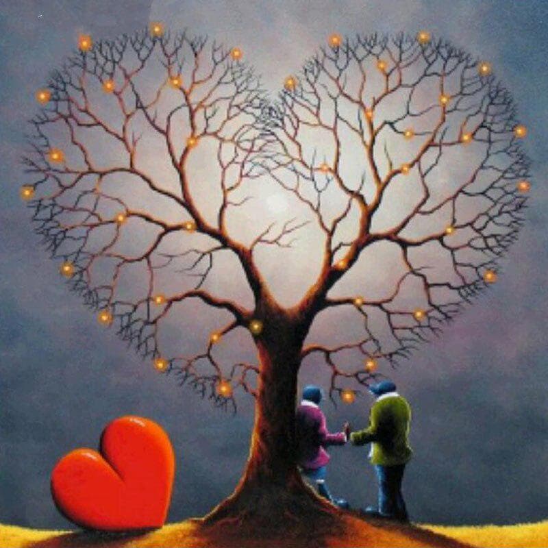 5D DIY Diamond Painting Cartoon Love Full Drill Round Diamond Embroidery 30x30CM