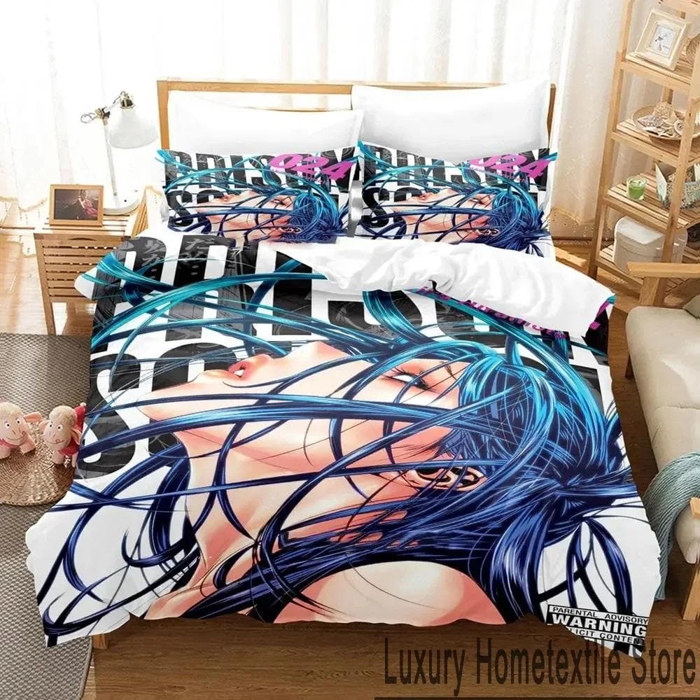 3D Anime Prison School Bedding Set Duvet Cover Bed Set Quilt Cover Pillowcase Comforter king Queen Size Boys Adult Bedding Set 70x133cm 2pcs