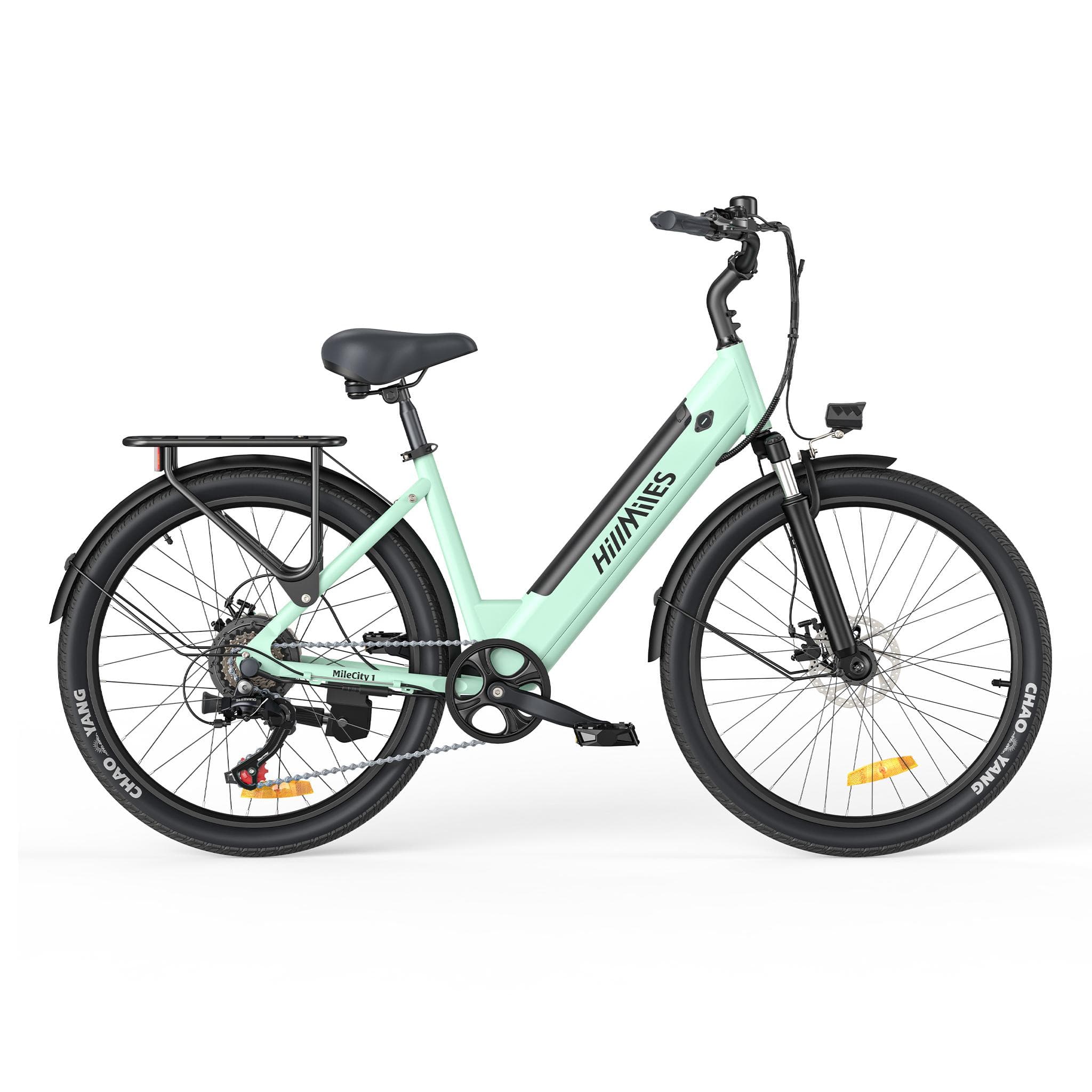 Hillmiles MileCity 1 Adult City Electric Bicycle 250W Motor 36V13Ah Battery Electric Bike 26 inch Tire Convenient E-bike green