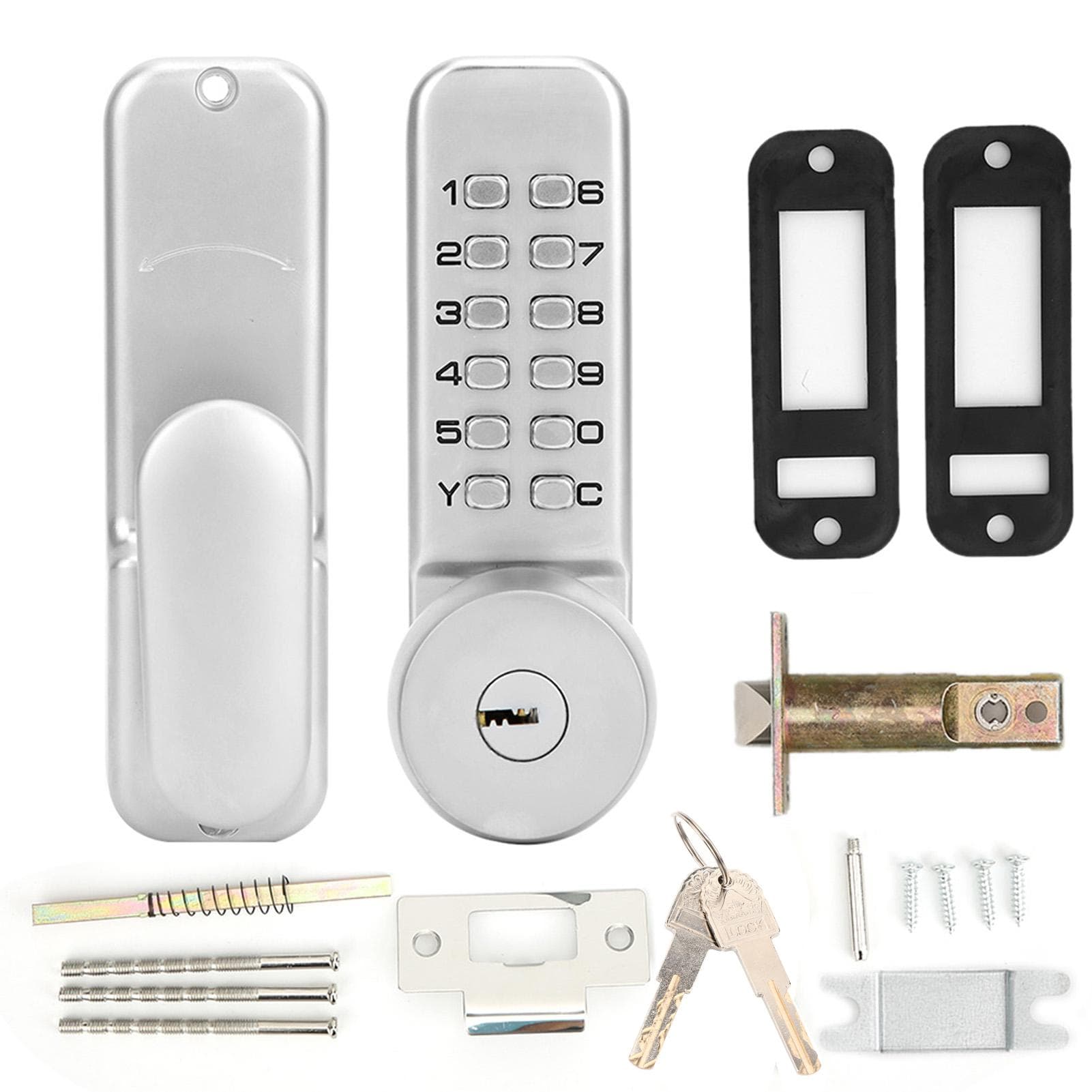 Mechanical Digital Door Lock Set Waterproof Password Push Button Combination Keyless Entry for Home