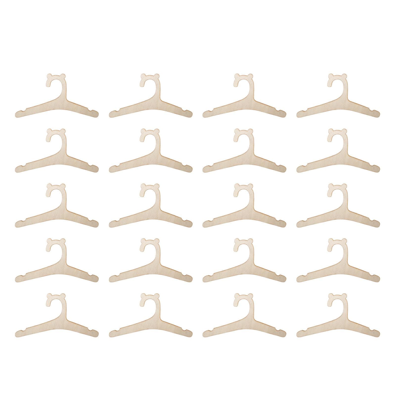 20PCS Wooden Baby Hangers Cute Bear Ears Reusable Wood Newborn Girl Boy Hangers for Closet Clothing