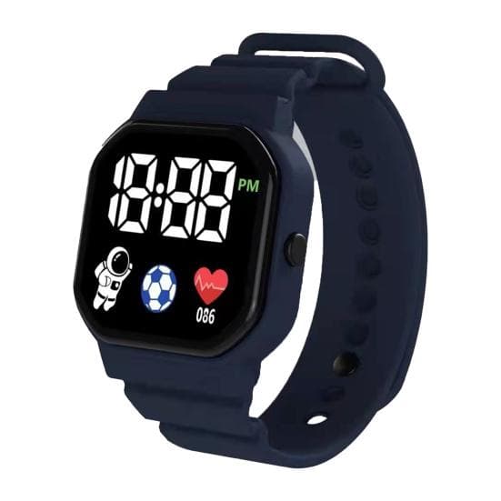 Long Endurance Gift Exquisite C3-12 Adjustable LED Spaceman Kids Sports Digital Wristwatch Electronic royal blue