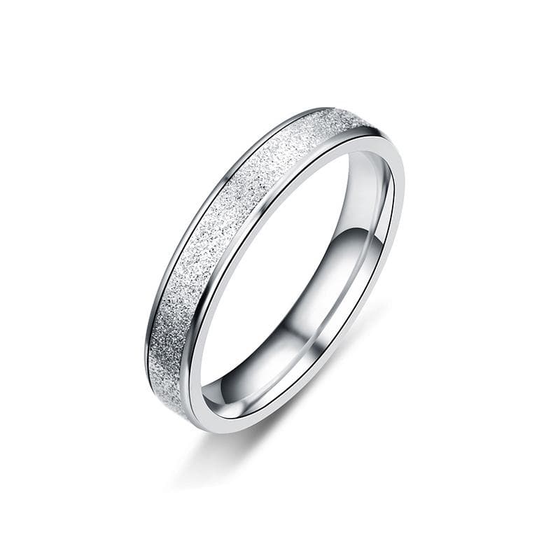 Rose Gold silver Color Stainless Steel Frosted Couple Rings For Women Men Titanium Steel Ring lovers 's Rings Wedding Jewelry 10 silver