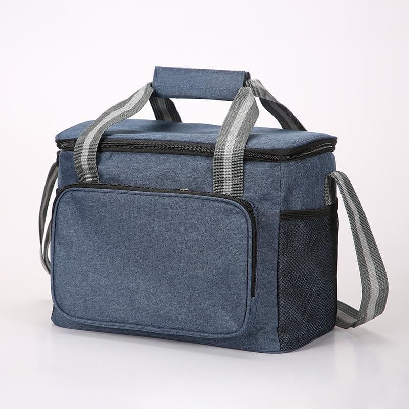 Gray 15L Portable Large Insulated Lunch Bag Shoulder Carry Outdoor Picnic Lunch Bag Waterproof Leak-proof Thickened Handheld 31x19x23cm navy blue