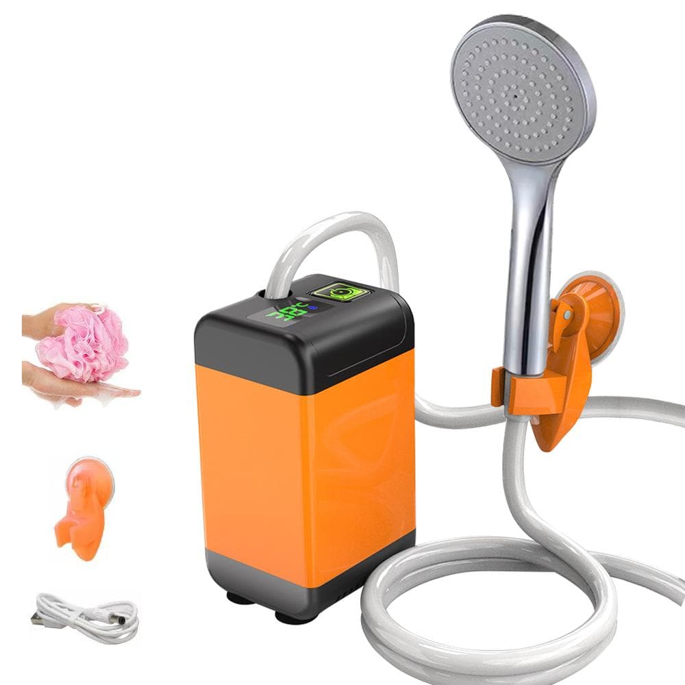 Outdoor Camping Shower Pump with Intelligent Digital Display Electric Portable Camping Shower 4800 Temperature Display