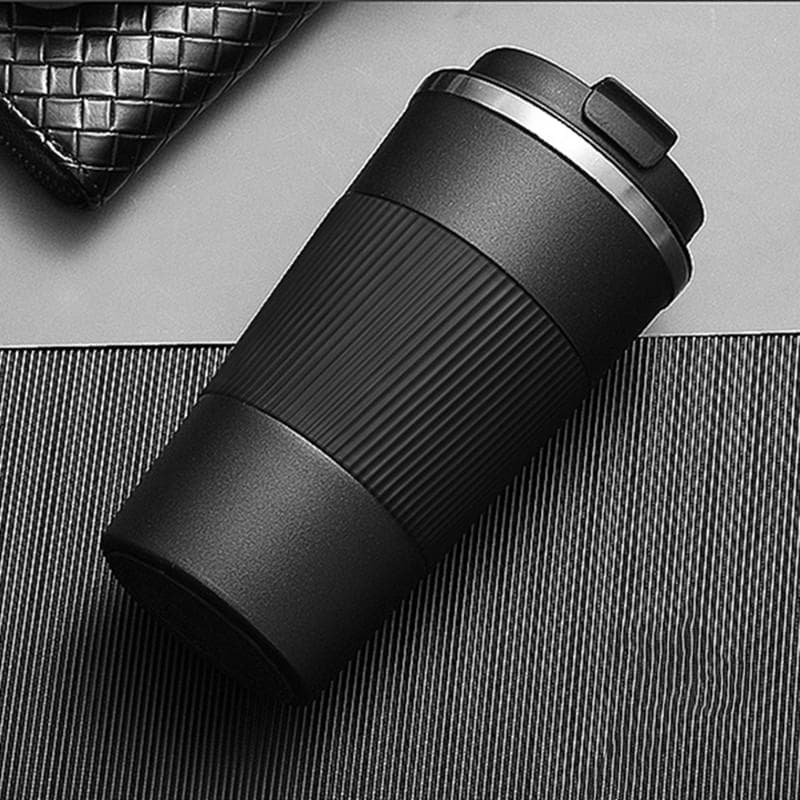510ml Double Stainless Steel 304 Coffee Thermos Mug Leak-Proof Non-Slip Car Vacuum Flask Travel Thermal Cup Water Bottle 510ml black