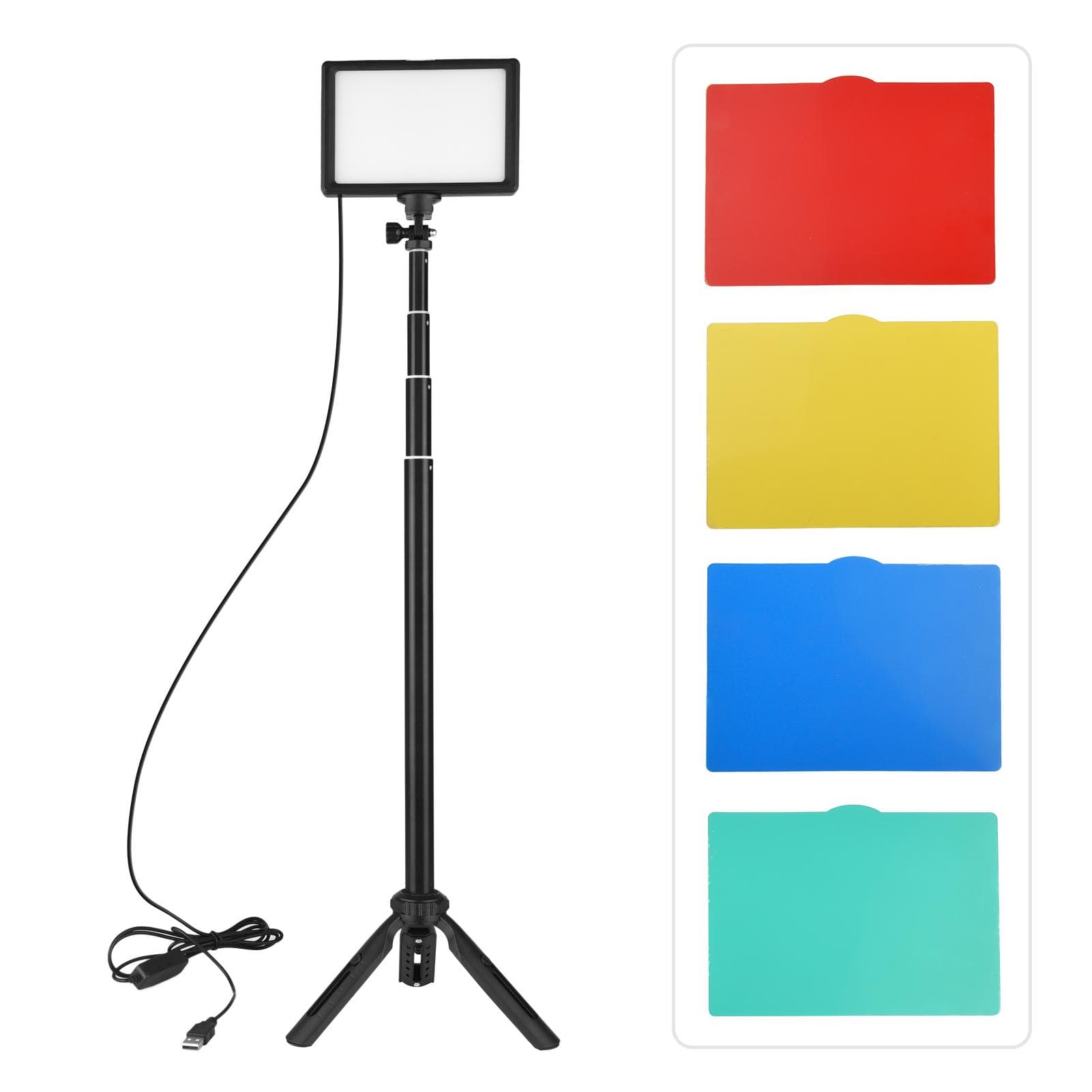 Andoer USB LED Video Light Kit Photography Lighting 3200K-5600K 120pcs Beads 14-level Dimmable with 1pcs black