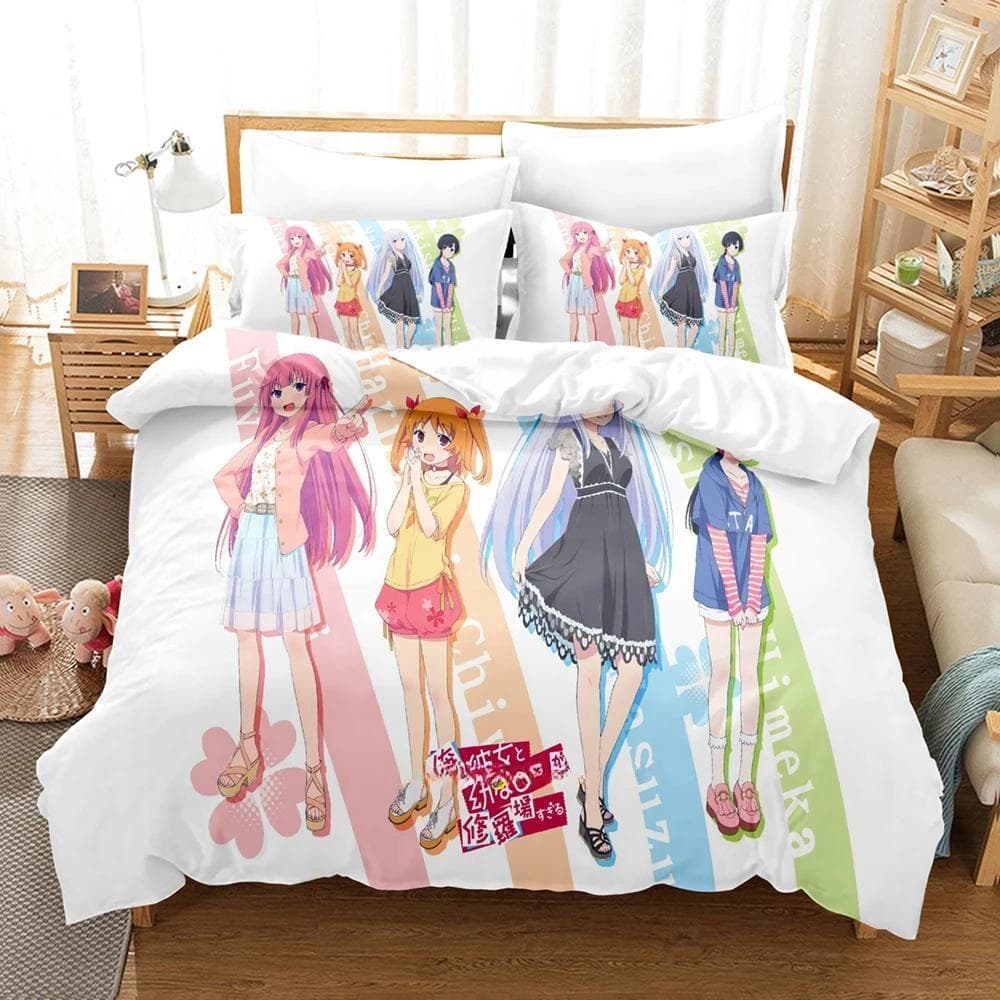 Fashion 3D Print Kawaii Girls OreShura Bedding Set Cartoon Anime three-piece set Adult Kid Bedroom Duvet cover Sets Home Textile EU Twin 135x200cm