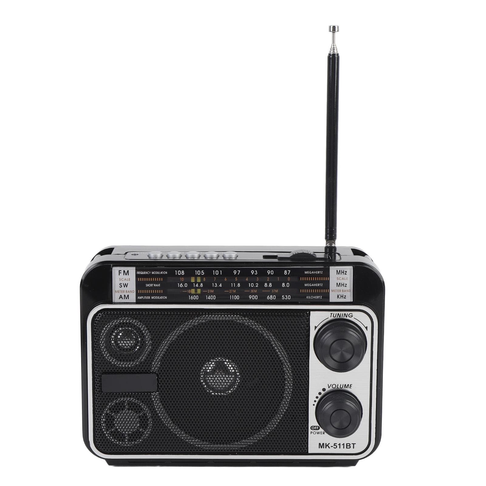Portable Retro Radio Dual Power Supply FM AM SW Retro Radio Bluetooth Speaker for Home Outdoor EU Plug