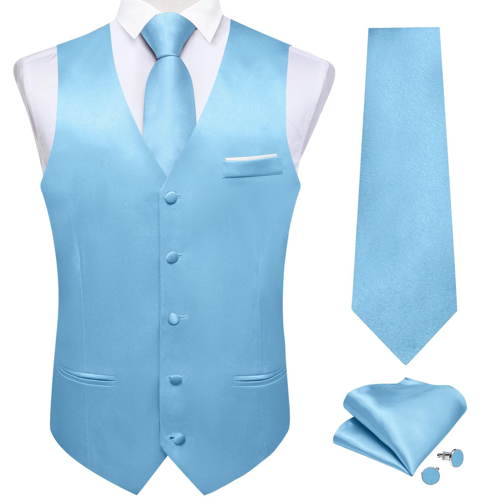 Dibangu Mens Yellow Paisley Vest Suit Waistcoat Hanky Cufflinks Tie Set Wedding 2XL