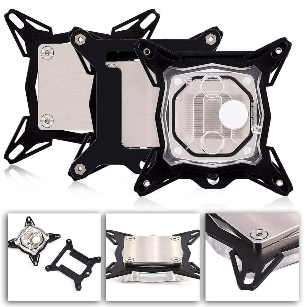 Universal 0.3mm Mini Computer CPU Cooling Water Block Cooler Kit Red Copper Base for Intel