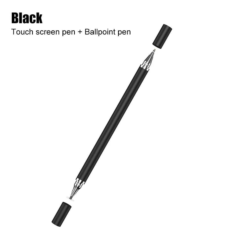 2 In 1 Stylus Pen for Mobile Phone Tablet Drawing Pen Capacitive Pencil Universal Touch Screen Pen for Pad Iphone Android Xiaomi black