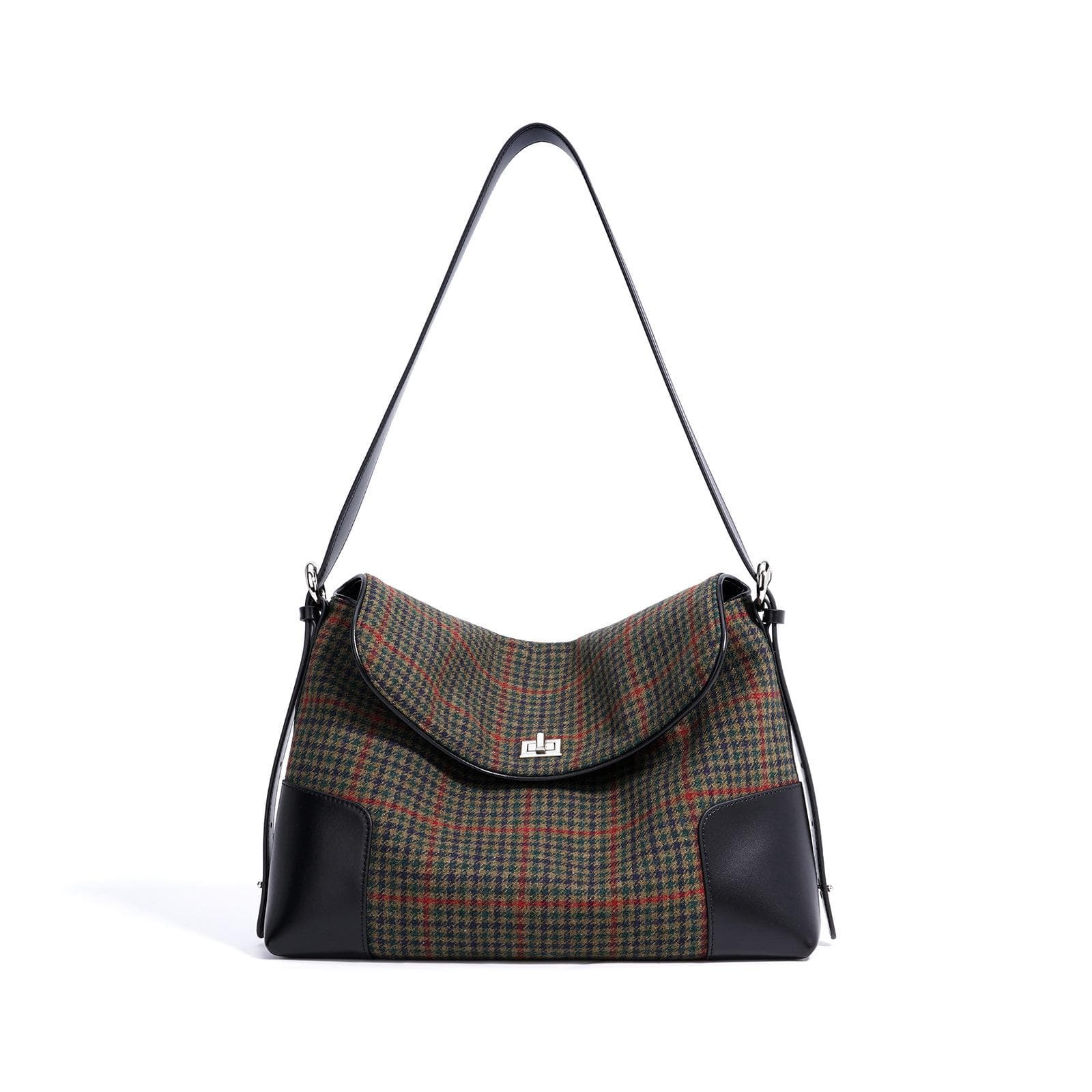 Woolen Checkered, Large-capacity, Fashionable, Commuter Single-shoulder Bag, Hand Bill, Underarm Bag for Women