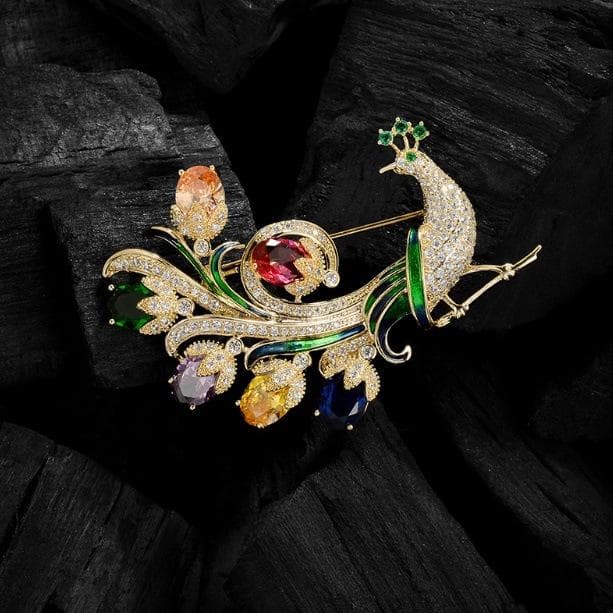 Elegant Peacock Brooch With Sparkling Rhinestones Zircon Pin For Women Men, Perfect For Everyday & Party Wear multicolour