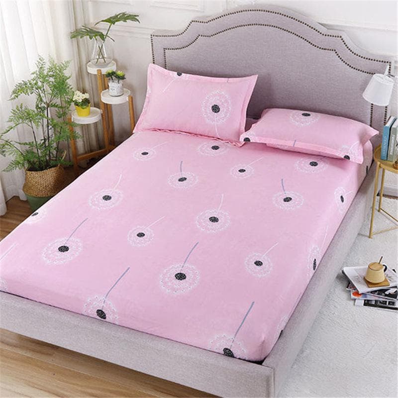 (Without Pillowcase)Fitted Sheet Mattress Cover with All-around Elastic Rubber Band Non Slip Dustproof Bed Sheet 200x220cm