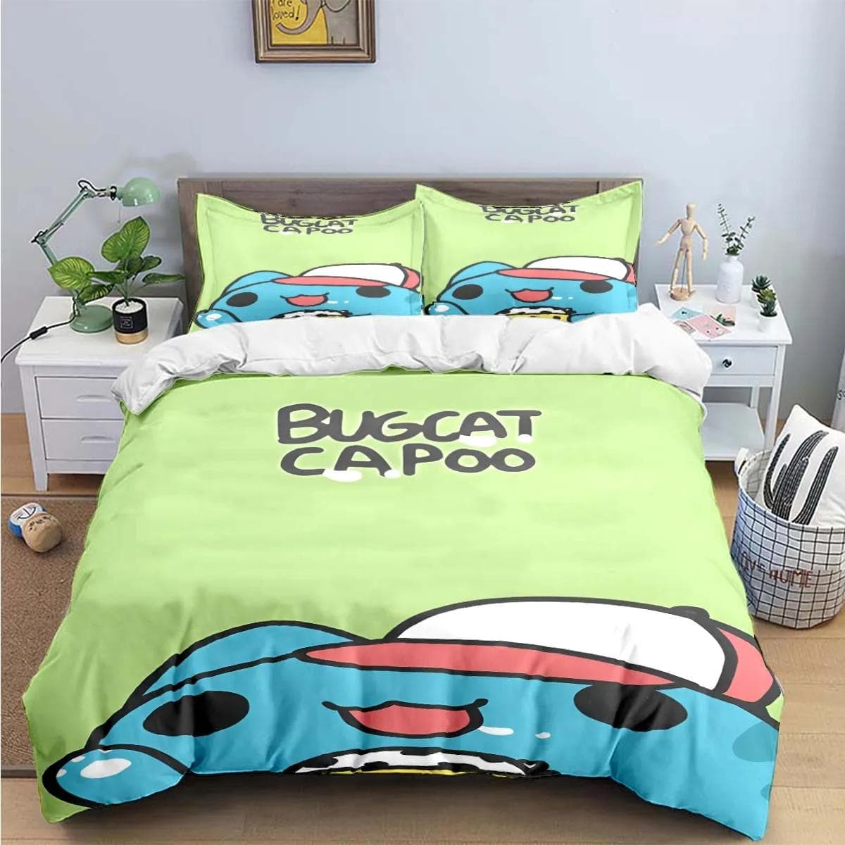 Fashion Cartoon B-Bugcat Capoo Pattern Bedding Sets Bed Supplies Set Duvet Cover Comforter Set Bedding Set Luxury Birthday Gift EU Twin 135x200cm
