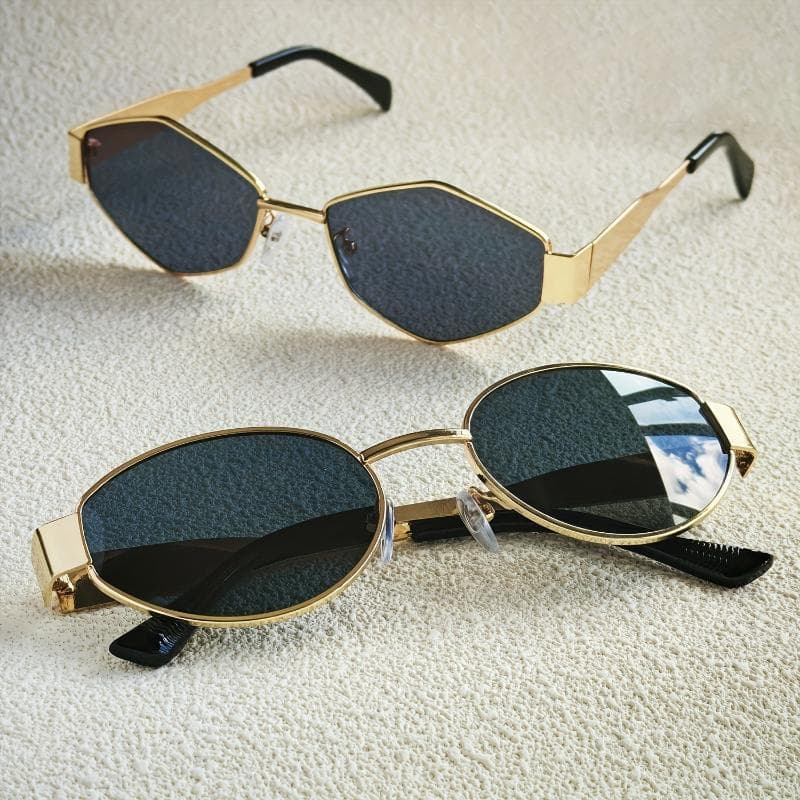 1 Pair Oval Diamond Women Glasses Metal Frame Understated Luxury Comfortable Eyewear