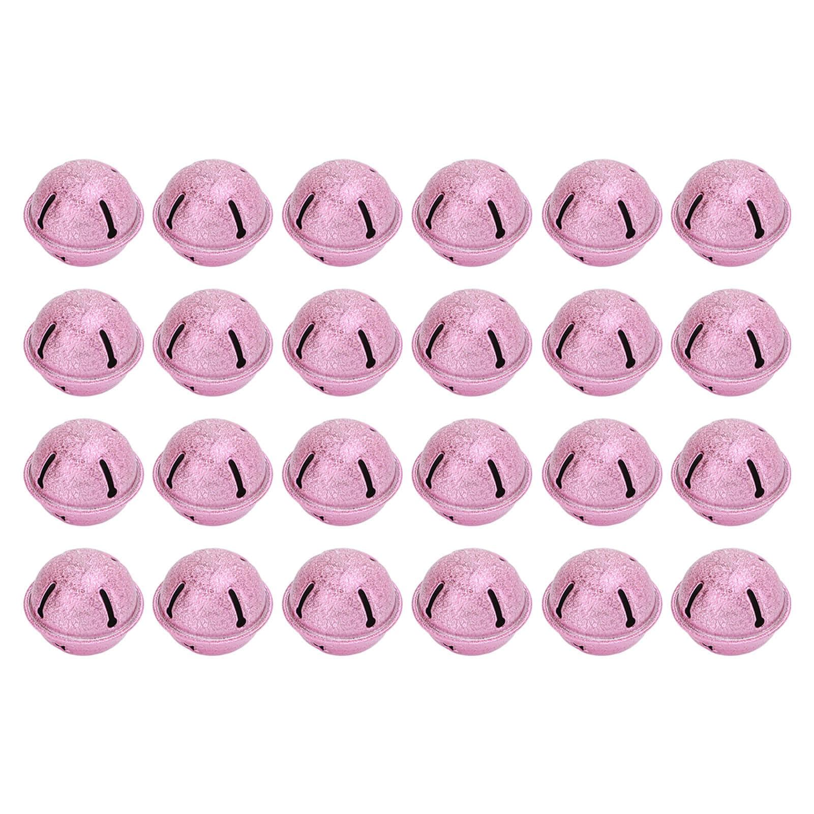 24pcs Christmas Bells 40mm Iron Hollow Pentagram Shape Christmas Frosted Bells DIY Christmas Tree light purple