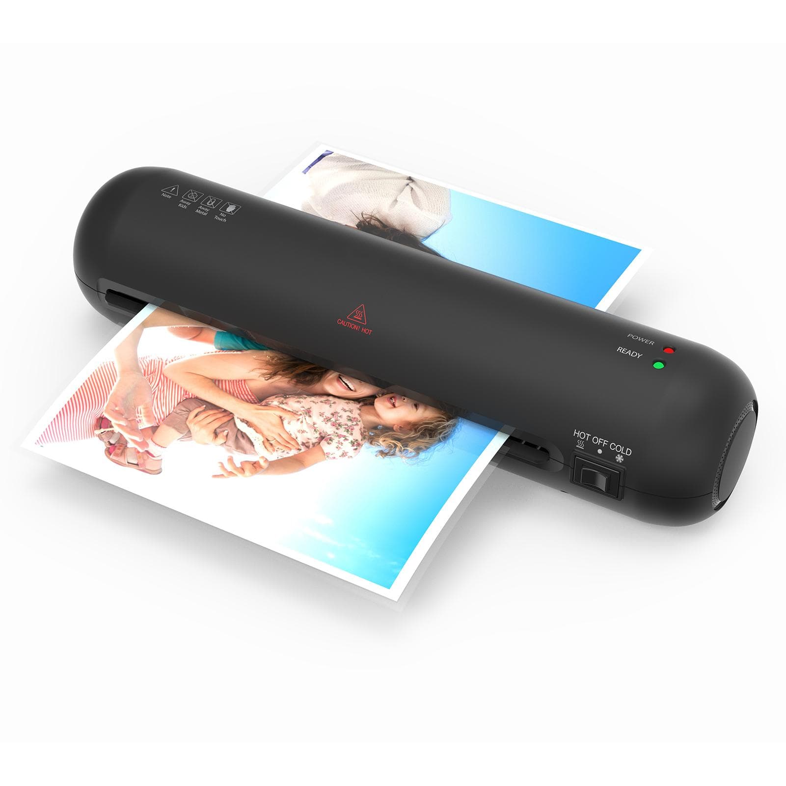 BISOFICE Desktop Laminator Machine Set A4 Size Hot and Cold Lamination 2 Roller System 9 inches Max black