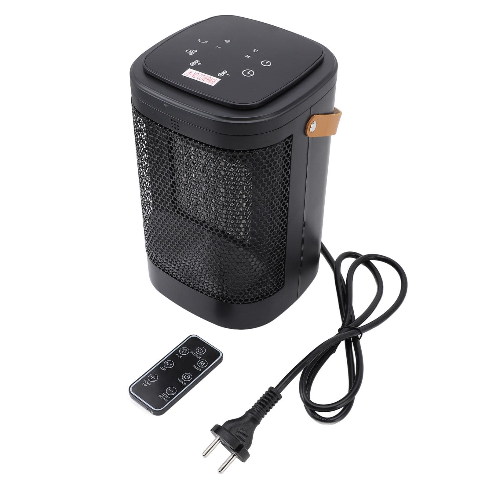 Desk Heater 1500W 5s Fast Heating 70 degrees Oscillating 1?12h Timer Remote Control Tip Over Prevention