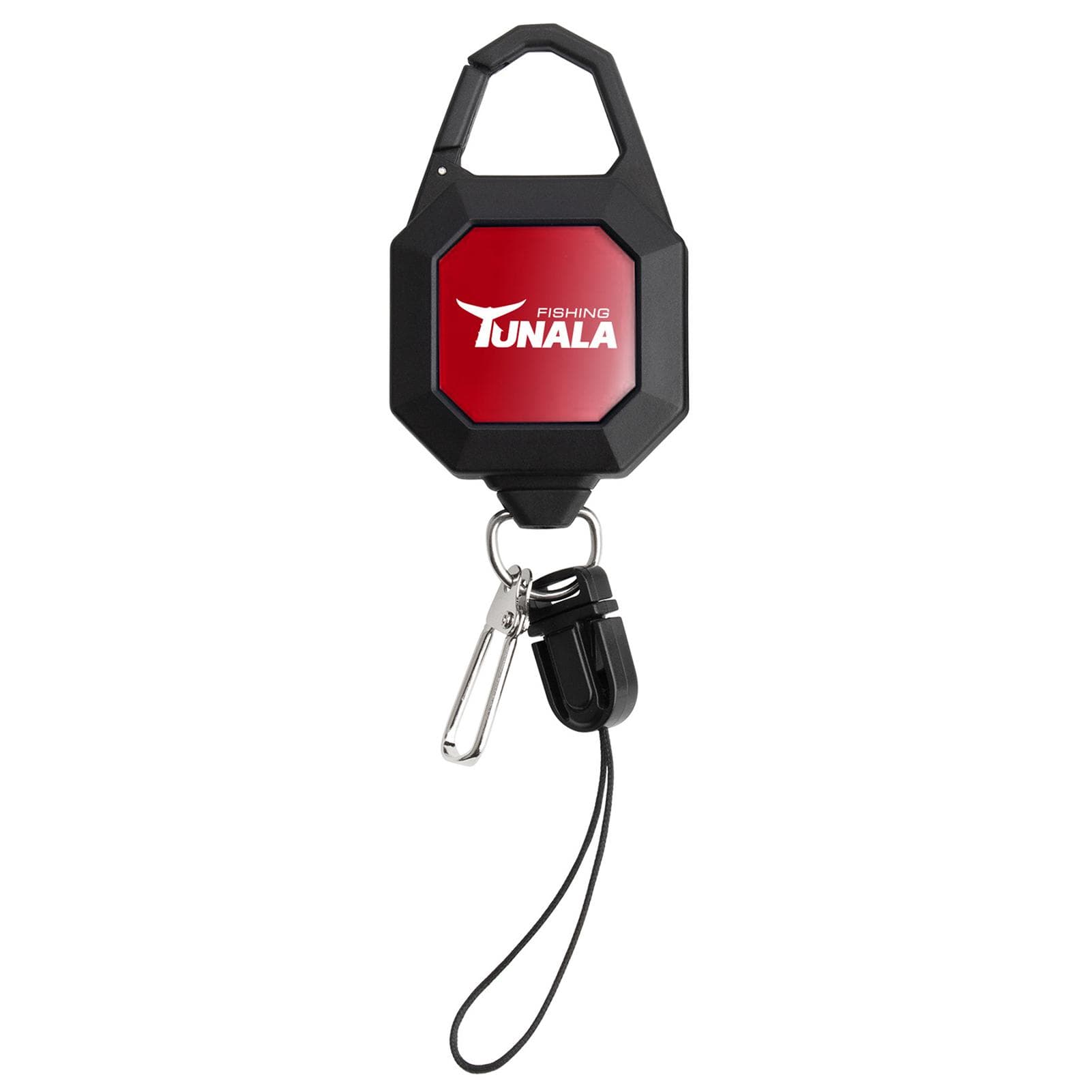 Retractable Buckle Fishing Lure Pliers Buckle Outdoor Anti-lost Device Retractable Keychain black/red