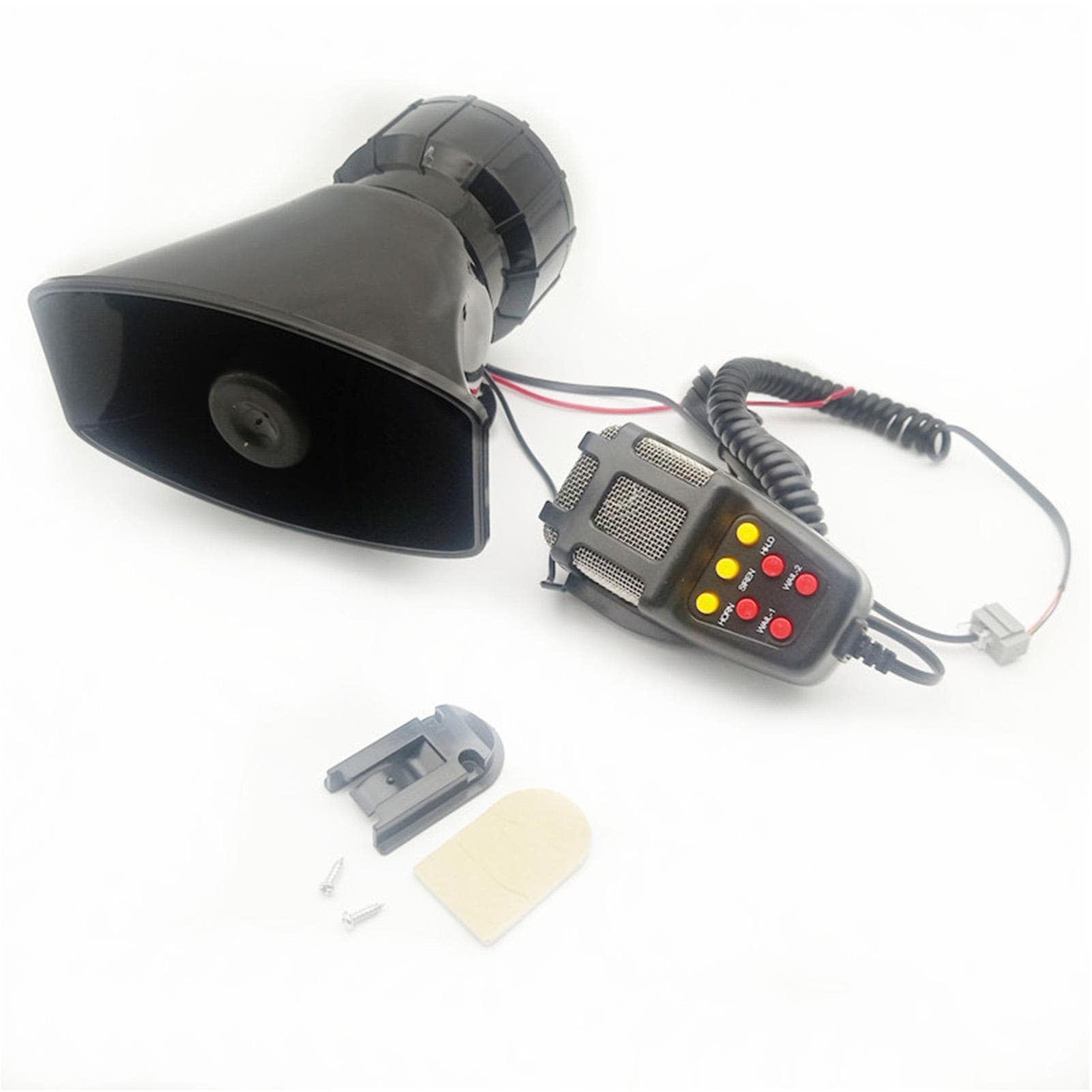 2V 100W Car Loud Siren Alarm Horn Warning Speaker Handheld Megaphone 7 Tones Waterproof Square