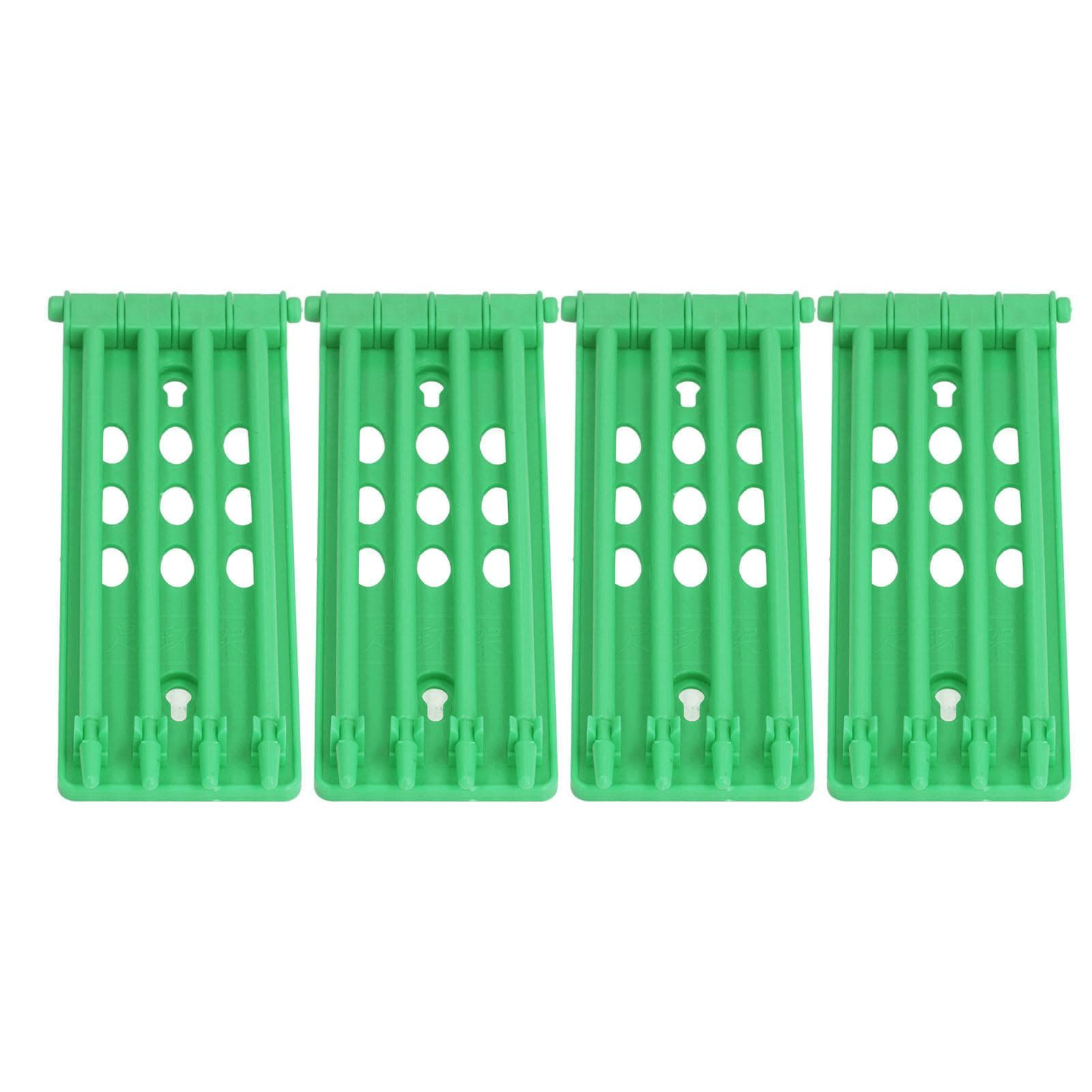 4Pcs Pigeon Leg Ring Stand 4 Column Design Large Capacity Wall Mounted Safe Durable Plastic Parrot green