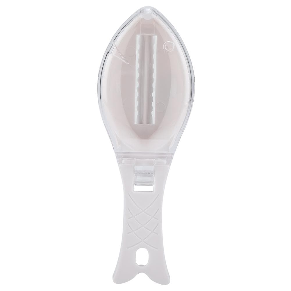 Fast Remove Fish Skin Scraping Brush Plastic Scraper Kitchen Cleaning Fishes Knife(Blue) White