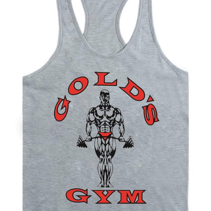 Men's Sleeveless Tank Top Europe Golds Vest Bodybuilding and Fitness XL grey