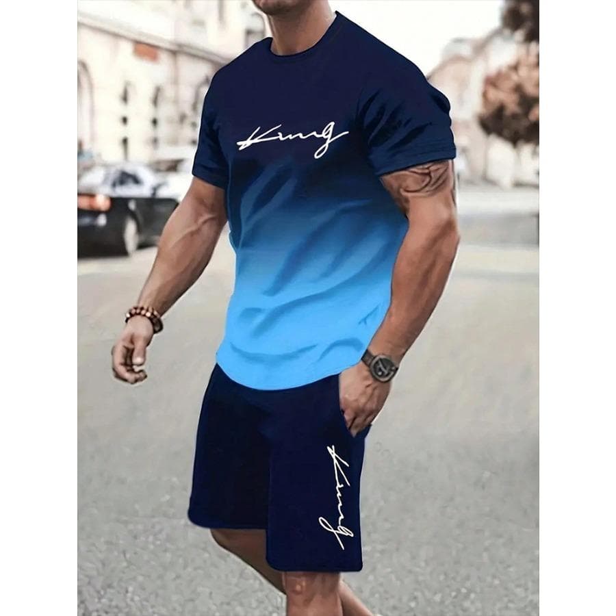 Men's T-shirt And Shorts Set Summer Men's Top Everyday Casual Men's Oversized T-shirt Outdoor Street Fashion Men's Sports Shorts 4XL