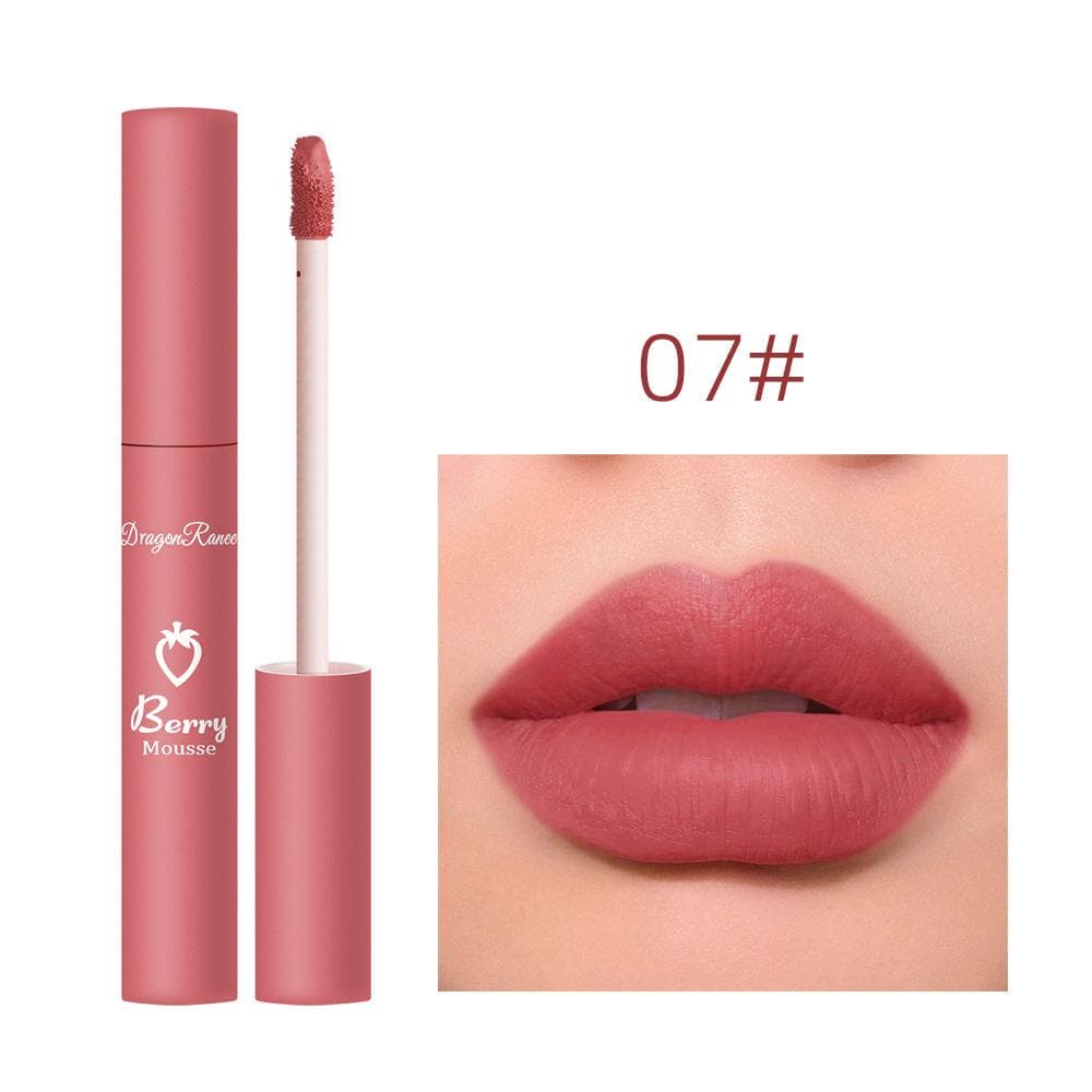 12 Colors Nude Matte Lip Gloss Long-lasting Velvet Lipstick Waterproof Non-fade Non-stick Cup Lipsticks Women Makeup Cosmetic 07