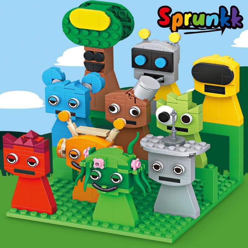 MOC Incredibox Sprunki Figures Building Blocks Set Horror Game Incredibox Figure Bricks Toys for Kid Xmas Easter Gift Music Box