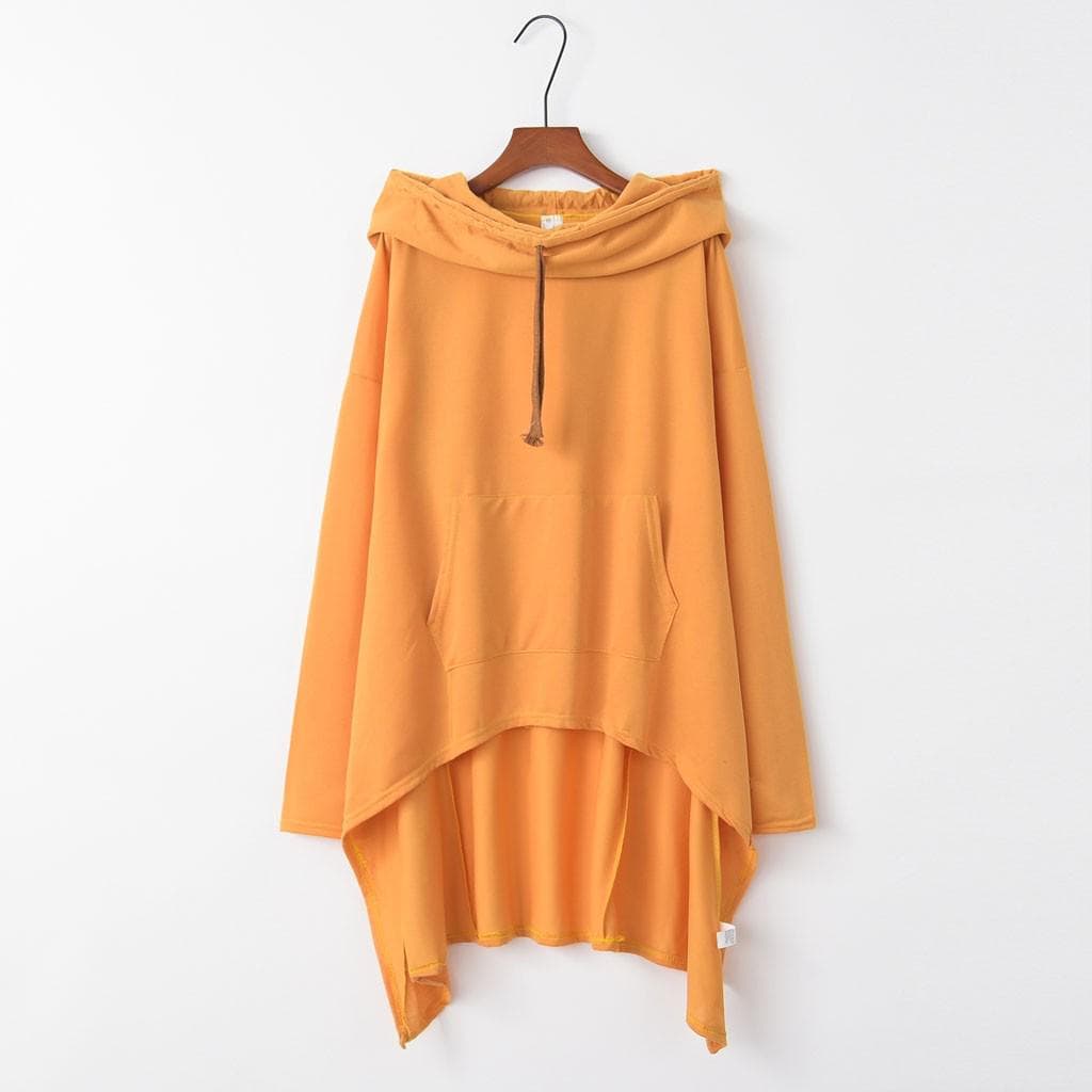 Women's Spring and Autumn Hoodie Long Hooded Sweatshirt Large Size Long Single Layer Hoodie Top 3XL