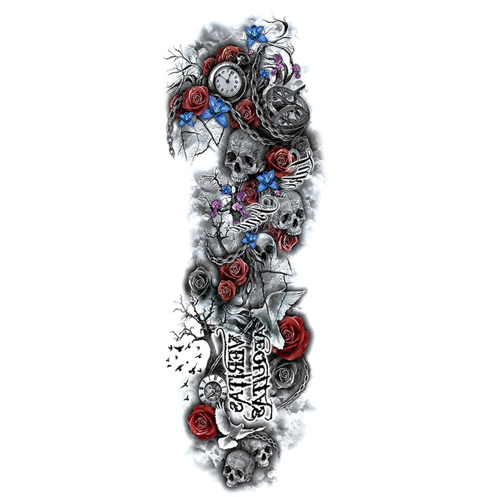 1 Sheet Full Arm Temporary Fake Tattoos Sticker Large Arm Sleeve Tattoo Waterproof Tattoos Large TQB-05 multicolour