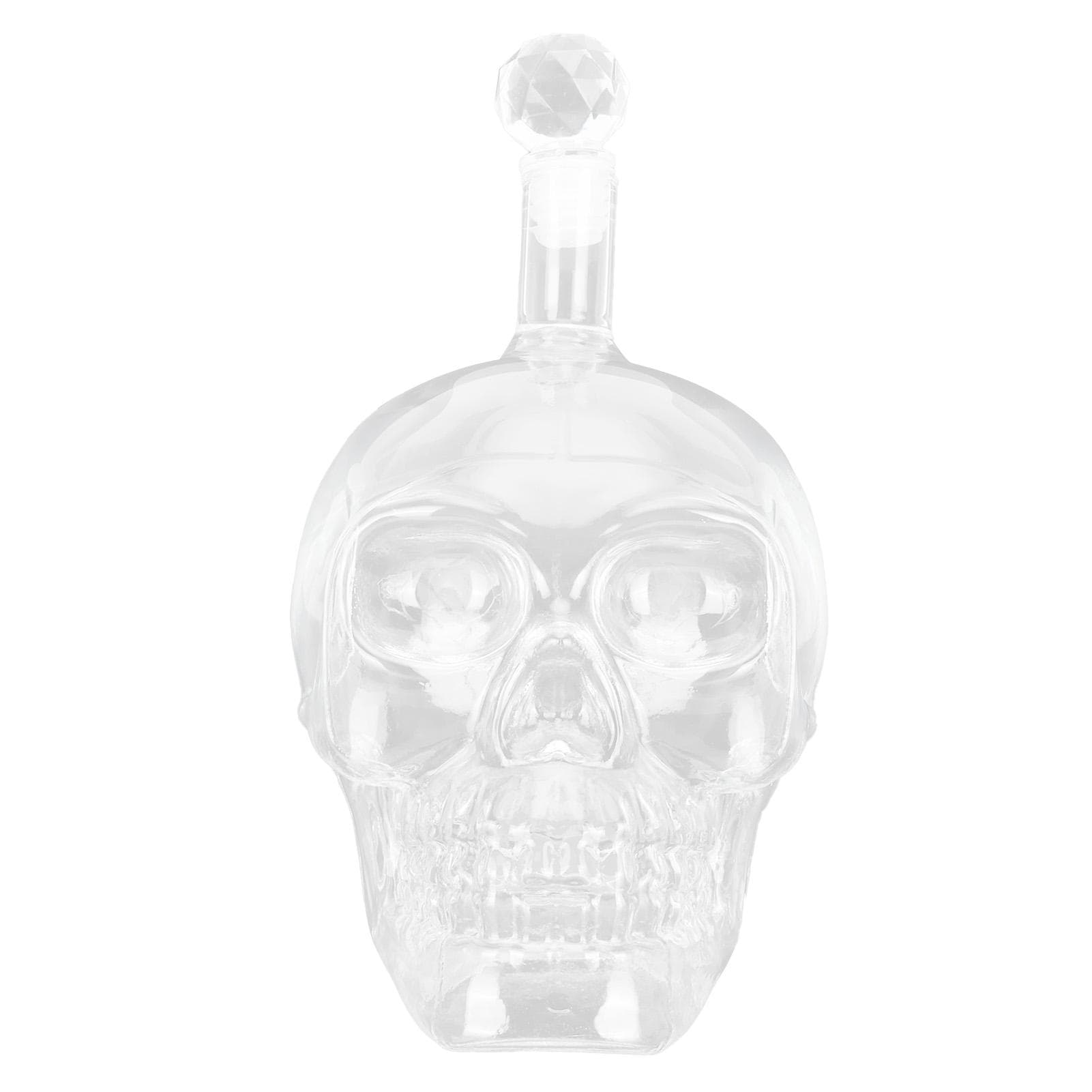 Skull Shape Glass Wine Bottle Transparent Whisky Bottle Container for Bar KTV Supplies1000ml