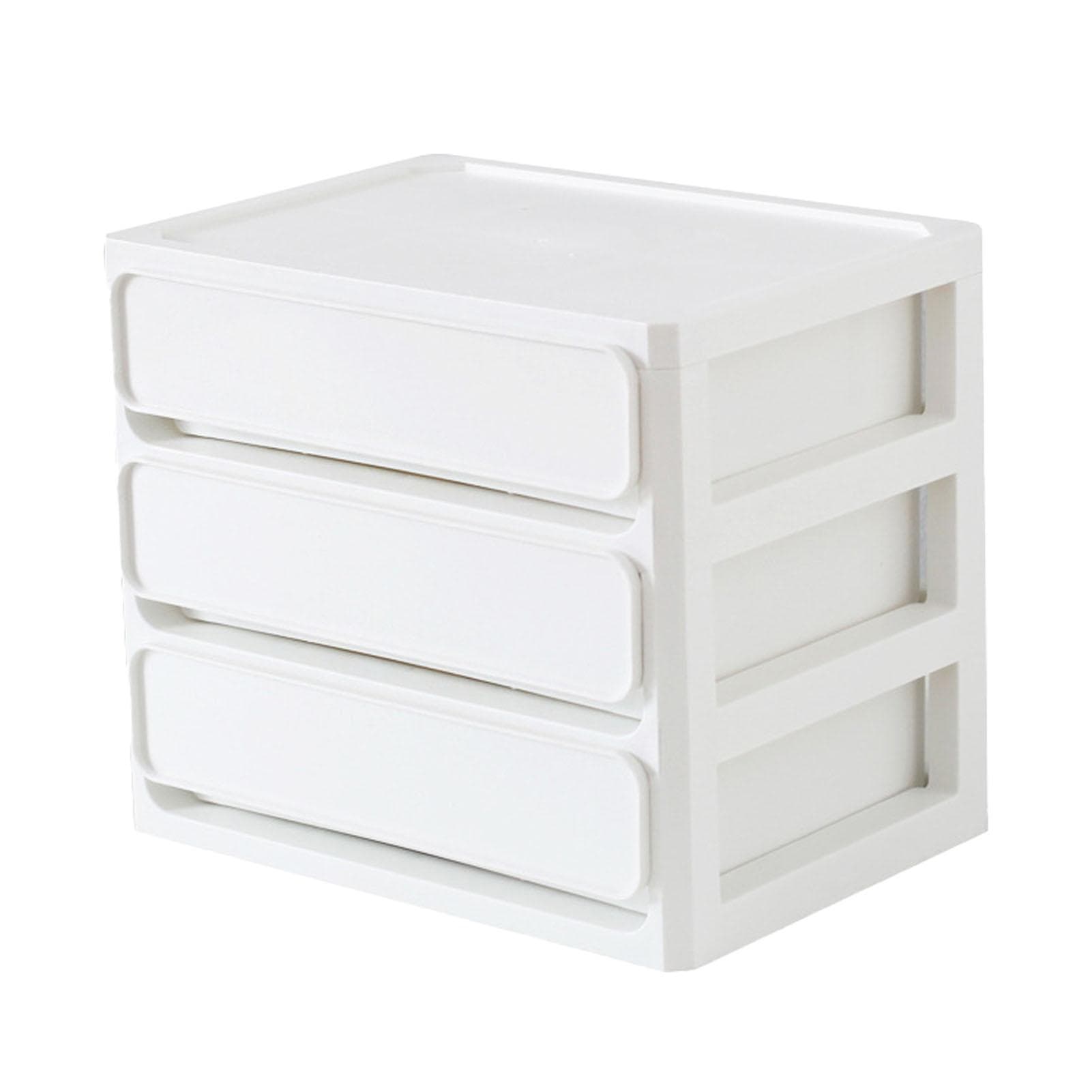 Storage Drawer Multi Layers Stackable Dustproof Desktop Storage Box Organizer for Student Dormitory white