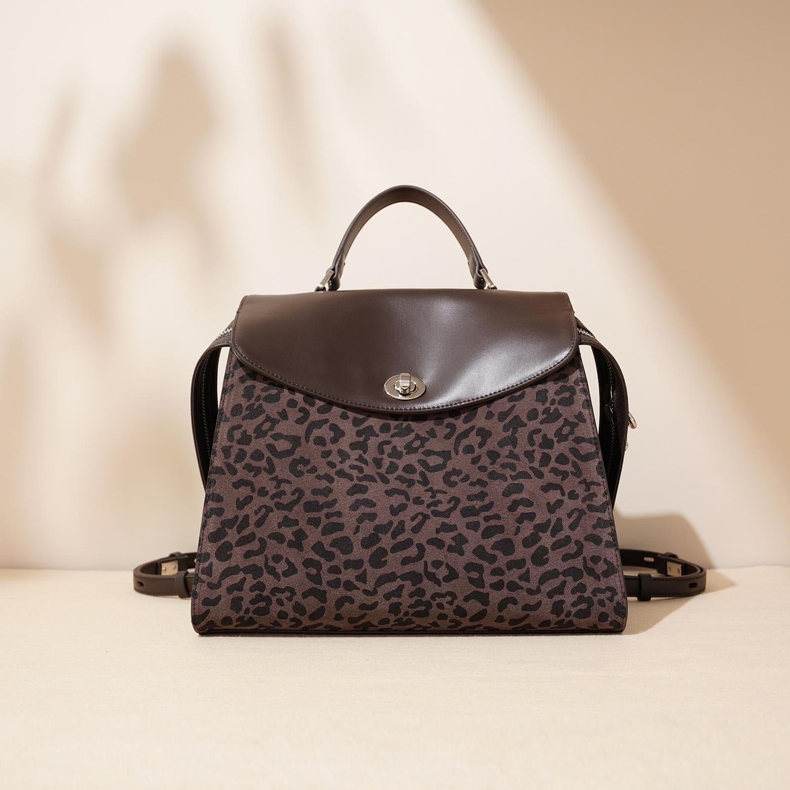 Frosted Leopard Print Bag Handbag Niche Large Capacity Commuting Versatile Backpack Backpack Women's Bag Practical