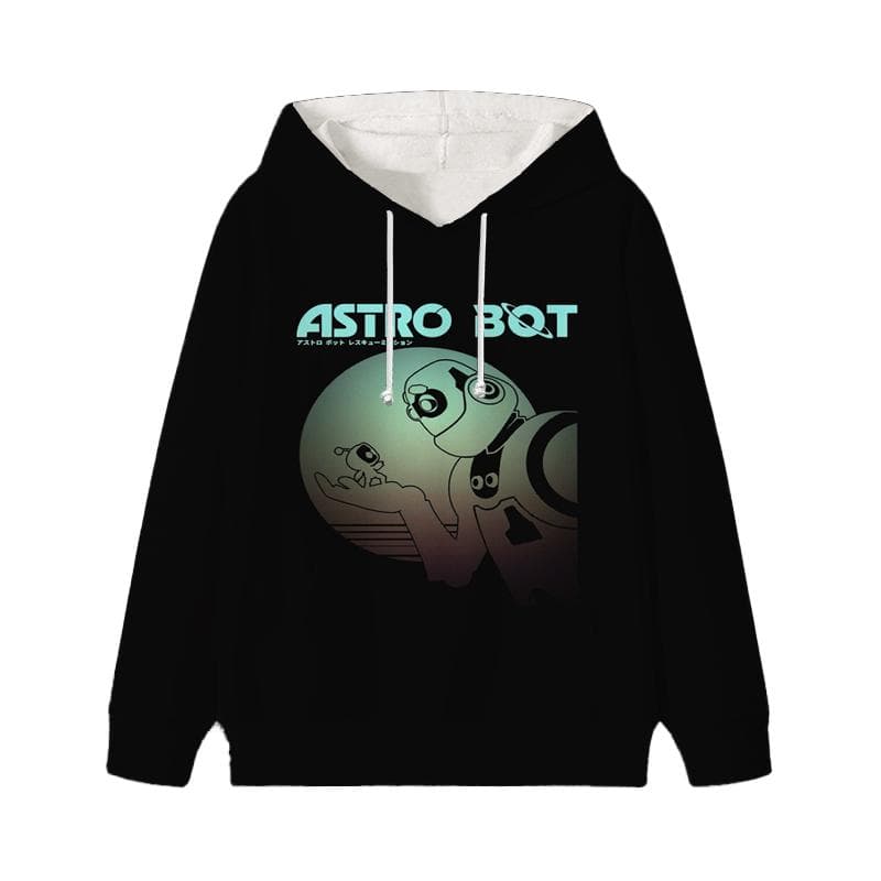 Astro Bot Hoodies Baby Unisex Cartoon Print Long Sleeve Tops Astronaut Toddler Boys Girls Casual Sweatshirts Outfits 120 blue